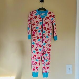 Hanna Andersson Pink and Blue Bird Print Kids Zippy